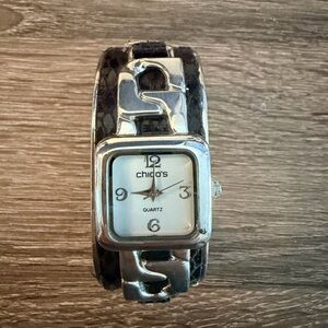 Chico's Elegant Silver and Black Watch